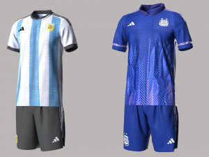 ARGENTINA 22 AWAY Home JERSEY WORLD CUP 2022 - CLO3D MD 3D Model