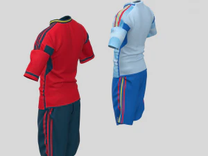 Spain 22 AWAY Home JERSEY WORLD CUP 2022 - Zprj Fbx Obj 3D Model