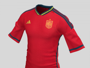 Spain 22 AWAY Home JERSEY WORLD CUP 2022 - Zprj Fbx Obj 3D मॉडल