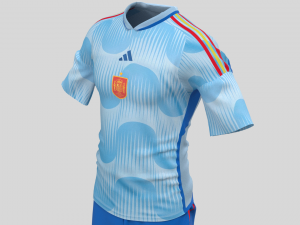 Spain 22 AWAY Home JERSEY WORLD CUP 2022 - Zprj Fbx Obj 3D मॉडल