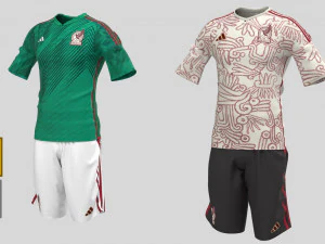 MAXICO 22 AWAY Home JERSEY WORLD CUP 2022 - Zprj Fbx Obj 3D Model