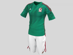 MAXICO 22 AWAY Home JERSEY WORLD CUP 2022 - Zprj Fbx Obj 3Dモデル