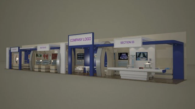 Exhibition Stand 3D Model .c4d .max .obj .3ds .fbx .stl .blend 