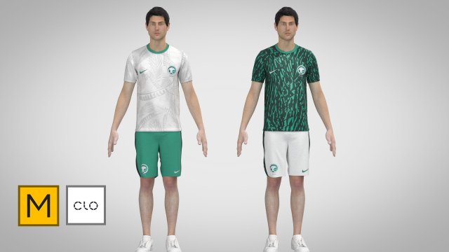 KSA 22 AWAY Home JERSEY WORLD CUP 2022 - Zprj Fbx Obj Model 3D .c4d .max .obj .3ds .fbx .stl .blend 