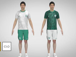 KSA 22 AWAY Home Forma D&uuml;nya Kupası 2022 - Zprj Fbx Obj 3D Model