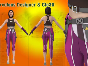 Vi - Arcane Jinx League of legends - Proyecto Marvelous Designer-Clo3D OBJ FBX Modelo 3D