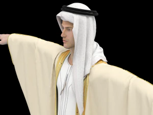 Men Arab Cloak- Beshit - Ghutra and headband - Zprj ProjectOBJ FBX 3D Model
