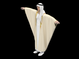 Men Arab Cloak- Beshit - Ghutra and headband - Zprj ProjectOBJ FBX 3D Model