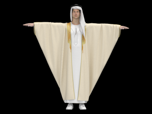 Men Arab Cloak- Beshit - Ghutra and headband - Zprj ProjectOBJ FBX 3D Model