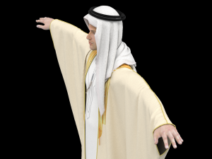 Men Arab Cloak- Beshit - Ghutra and headband - Zprj ProjectOBJ FBX 3D Model