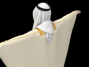 Men Arab Cloak- Beshit - Ghutra and headband - Zprj ProjectOBJ FBX 3D Model