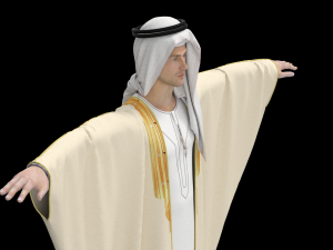 Men Arab Cloak- Beshit - Ghutra and headband - Zprj ProjectOBJ FBX 3D Model