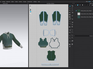 Hoodie for men MD- Clo3d zprj project fbx obj Modelo 3D