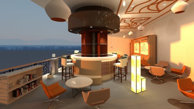 Coffe shop 3D Model .c4d .max .obj .3ds .fbx .stl .blend 