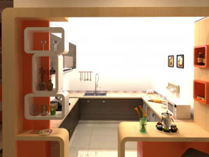 Modern Workspace 3D Model