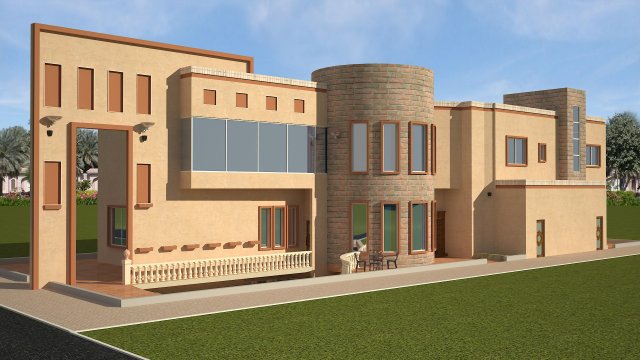 Modern Villa 3D 3D मॉडल .c4d .max .obj .3ds .fbx .stl .blend 