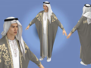 Men2 Arab Cloak- Beshit with embroidery 3D Model