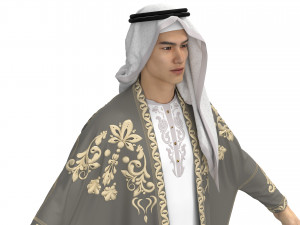 Men2 Arab Cloak- Beshit with embroidery 3D Model