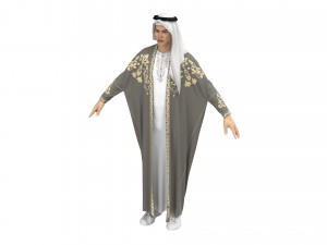 Men2 Arab Cloak- Beshit with embroidery 3D Model