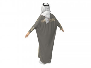 Men2 Arab Cloak- Beshit with embroidery 3D Model