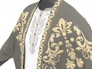 Men2 Arab Cloak- Beshit with embroidery 3D Model