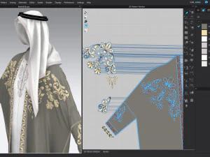 Men2 Arab Cloak- Beshit with embroidery 3D Model