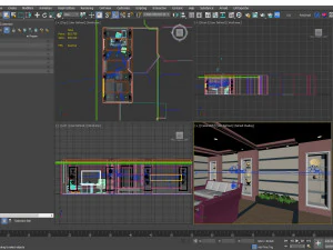 现代办公室室内设计 3D 模型