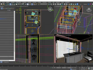 现代办公室室内设计 3D 模型