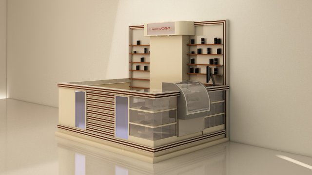 3D Exhibition Stand 01 Model 3D .c4d .max .obj .3ds .fbx .stl .blend 