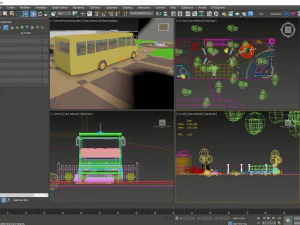 Cartoon bus with environment 3D Model