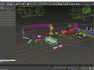 Cartoon bus with environment 3D Model