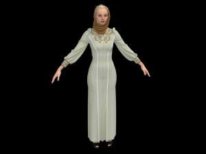 Modern Dress with mask -hejab 3D Model