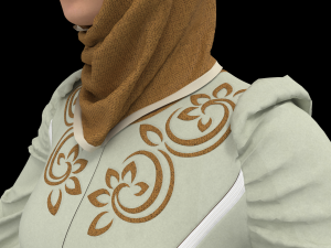 Modern Dress with mask -hejab 3D Model