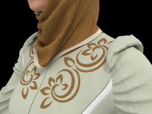 Modern Dress with mask -hejab 3D Model