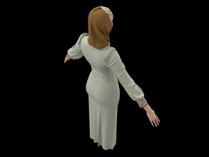 Modern Dress with mask -hejab 3D Model