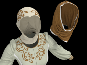 Modern Dress with mask -hejab 3D Model