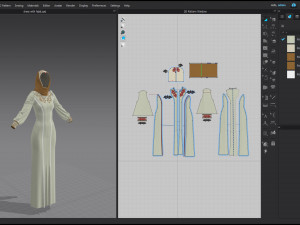 Modern Dress with mask -hejab 3D Model