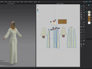 Modern Dress with mask -hejab 3D Model