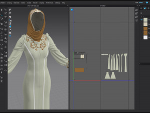 Modern Dress with mask -hejab 3D Model
