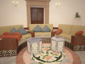 Moroccan Sofa Interior Scene 3D 模型