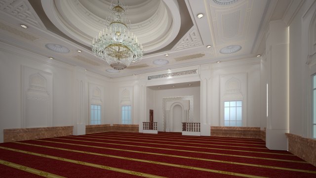 Interior Design 3D Mosque 3D 모델 .c4d .max .obj .3ds .fbx .stl .blend 