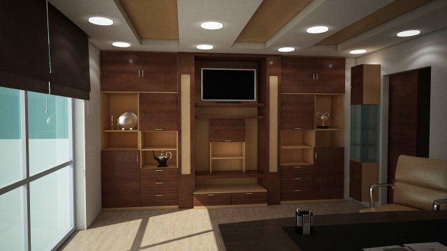 Office with Cabinet 3D 模型 .c4d .max .obj .3ds .fbx .stl .blend 