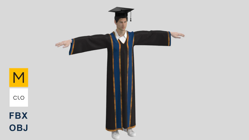 Graduation Outfit 3D - Zprj ProjectOBJ FBX 3D Model .c4d .max .obj .3ds .fbx .stl .blend 