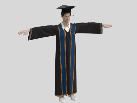 Graduation Outfit 3D - Zprj ProjectOBJ FBX 3D Model