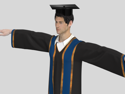 Graduation Outfit 3D - Zprj ProjectOBJ FBX Model 3D