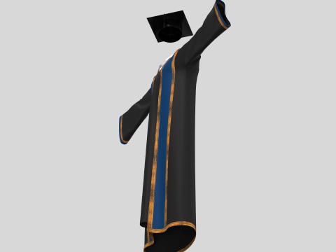 Graduation Outfit 3D - Zprj ProjectOBJ FBX Model 3D