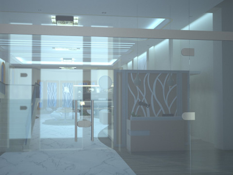 Modern Coffee Shop Interior 3D Model