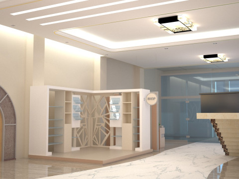 Modern Coffee Shop Interior 3D Model