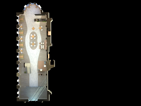 Modern Coffee Shop Interior 3D Model