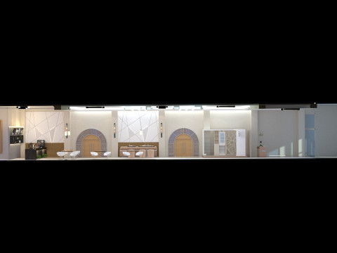 Modern Coffee Shop Interior 3D Model